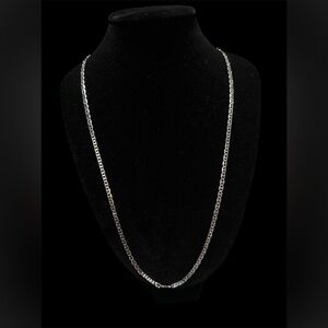 Silver-Tone Rectangle Link Chain Necklace